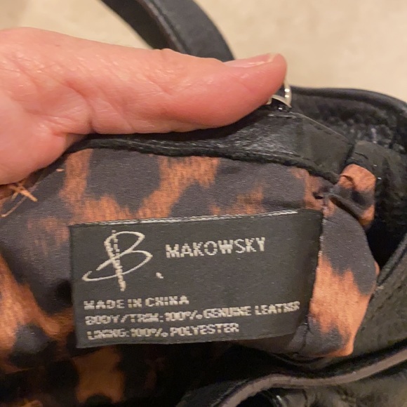 B. Makowsky, Beautiful black leather purse/bag - Picture 6 of 7